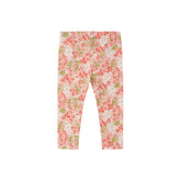 Girls Flower Print Leggings Nude